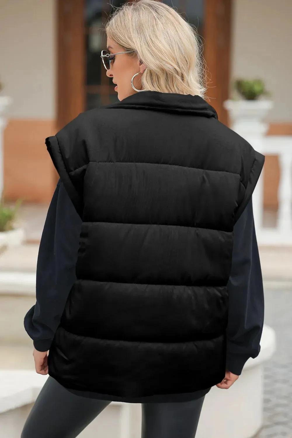 Zip Up Puffer Vest Coat with Pockets sold by Gigi Laurent product image thumbnail 4