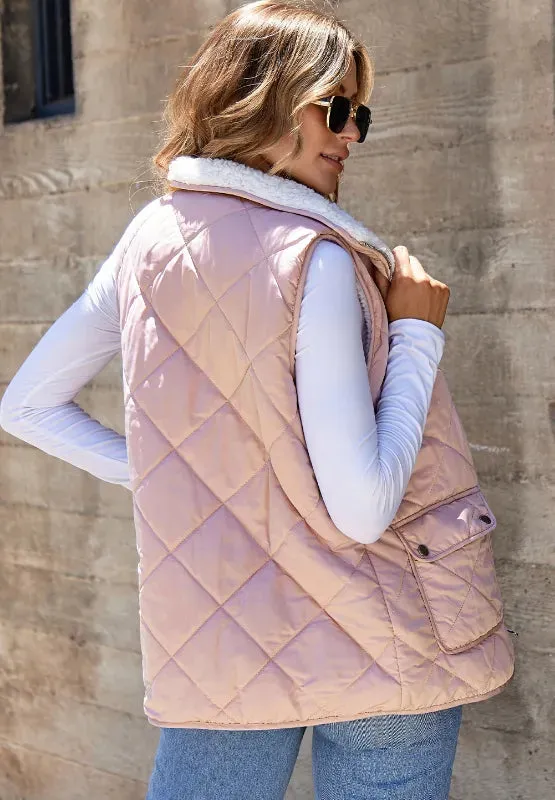 Fuzzy Zip Up Vest Coat with Pockets sold by Gigi Laurent product image thumbnail 5
