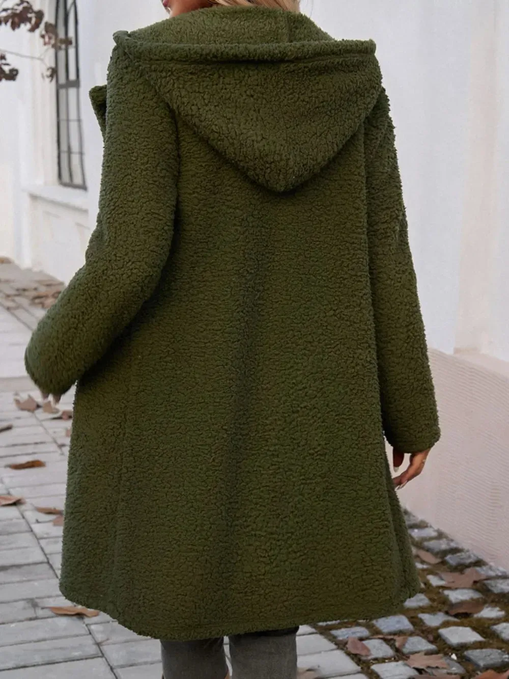 Devine Pocketed Long Sleeve Hooded Teddy Coat sold by Gigi Laurent product image thumbnail 2