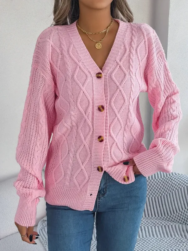Cable-Knit Long Sleeve Cardigan sold by Gigi Laurent