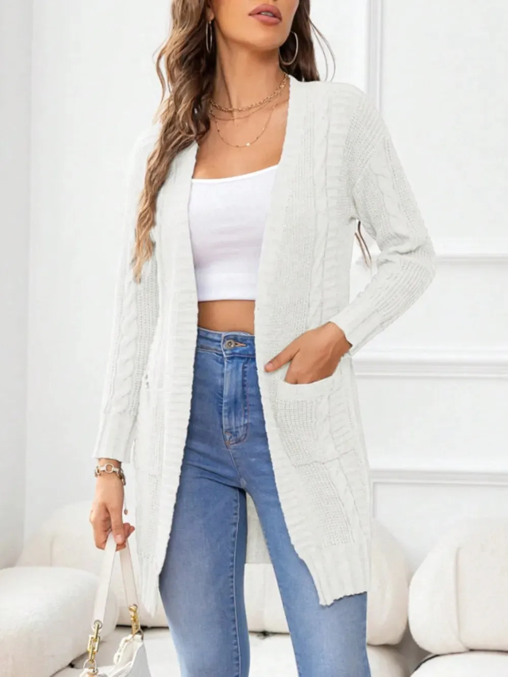 Open Front Long Sleeve Cardigan sold by Gigi Laurent