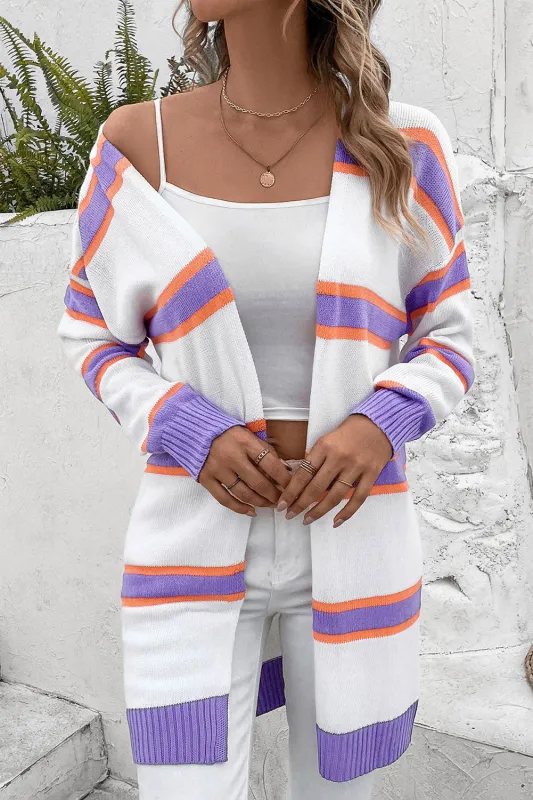 Striped Dropped Shoulder Cardigan sold by Gigi Laurent