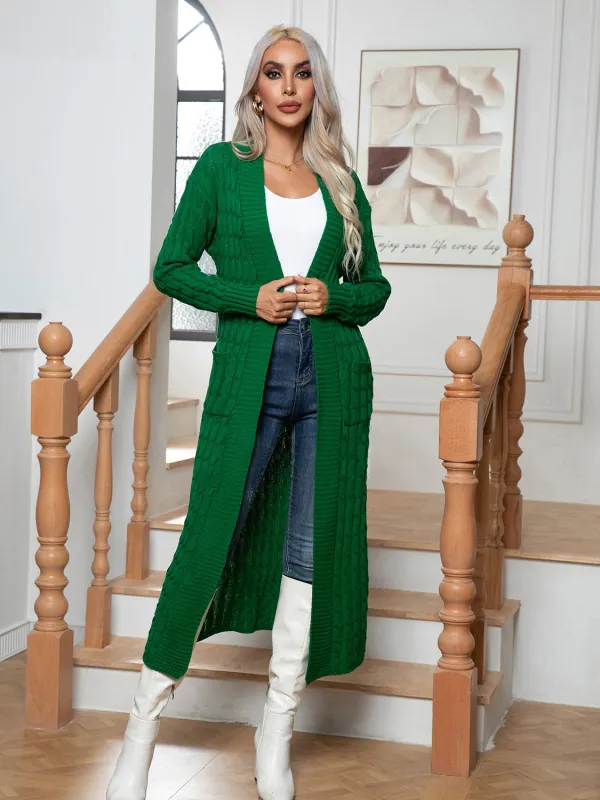 Cable-Knit Open Front Cardigan with Pockets sold by Gigi Laurent