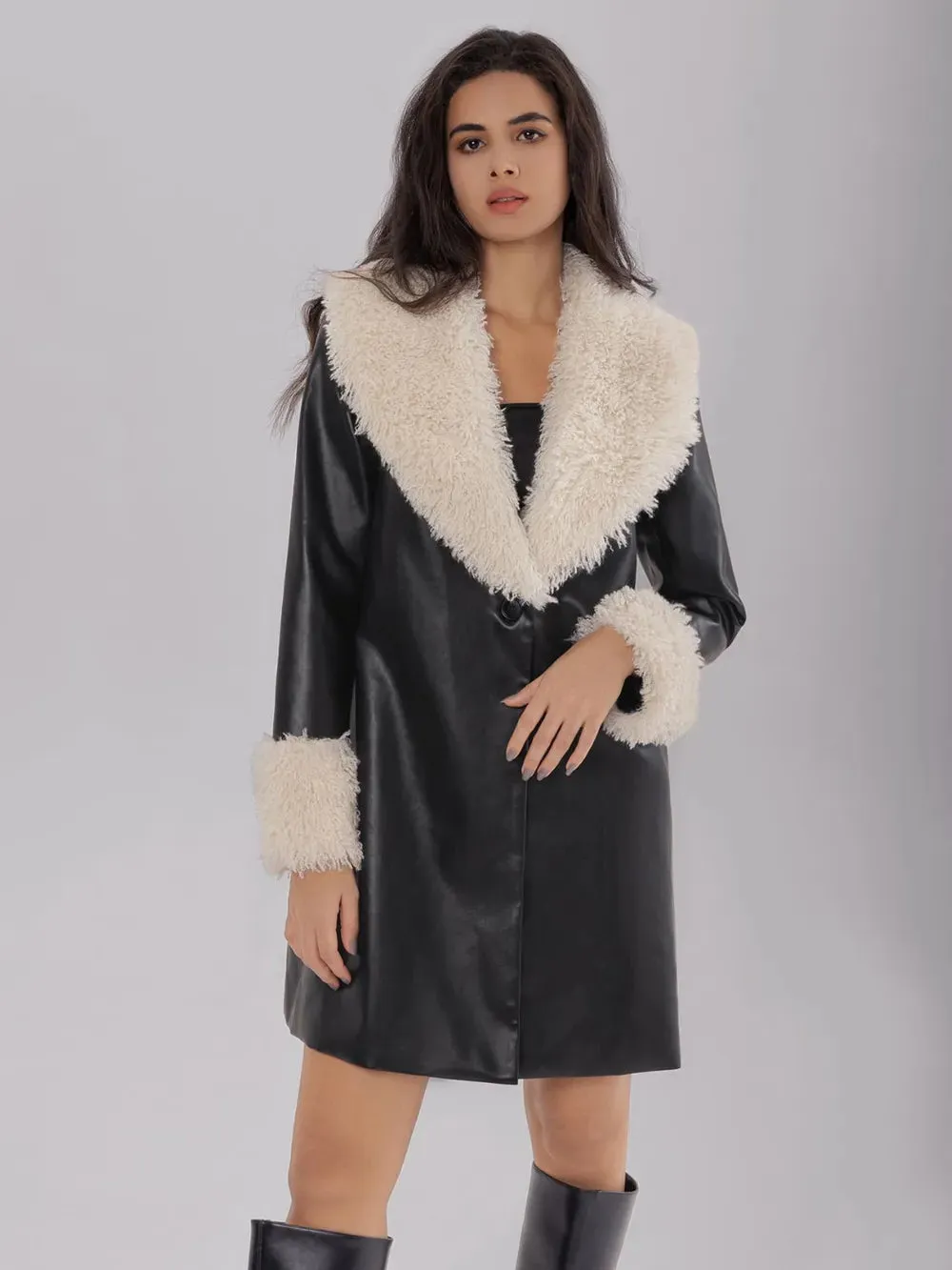 Fuzzy Long Sleeve Longline Coat sold by Gigi Laurent product image thumbnail 5