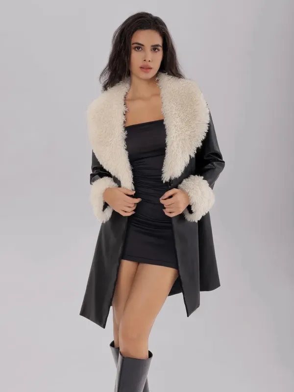 Fuzzy Long Sleeve Longline Coat sold by Gigi Laurent