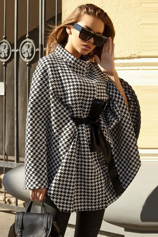 Houndstooth Tie Waist Trench Coat sold by Gigi Laurent