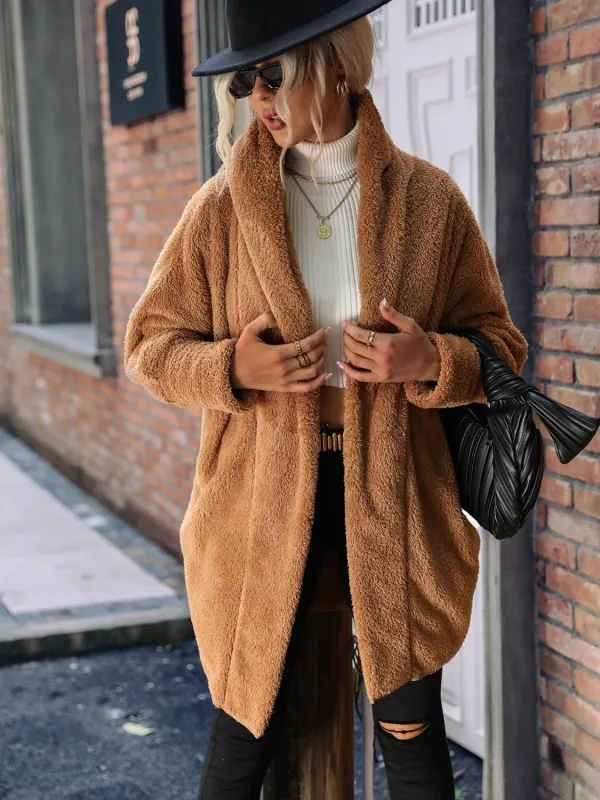 Open Front Hooded Teddy Coat sold by Gigi Laurent
