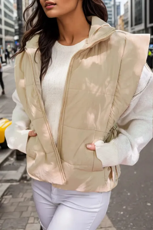 Pocketed Zip Up Vest Coat sold by Gigi Laurent