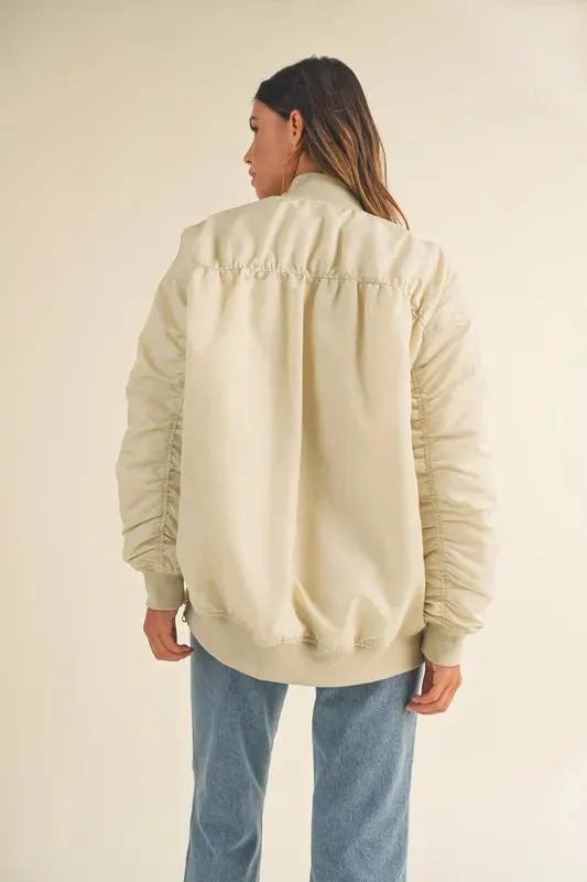 MABLE Back Ruched Utiltiy Bomber Jacket sold by Gigi Laurent product image thumbnail 5