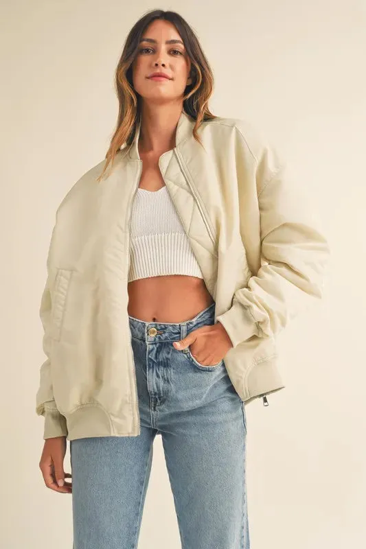 MABLE Back Ruched Utiltiy Bomber Jacket sold by Gigi Laurent product image thumbnail 2