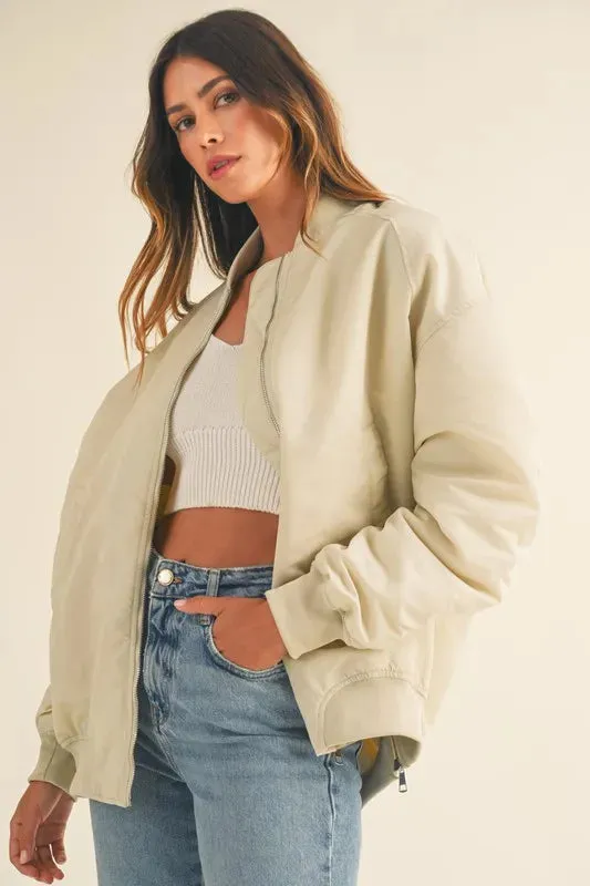 MABLE Back Ruched Utiltiy Bomber Jacket sold by Gigi Laurent product image thumbnail 4
