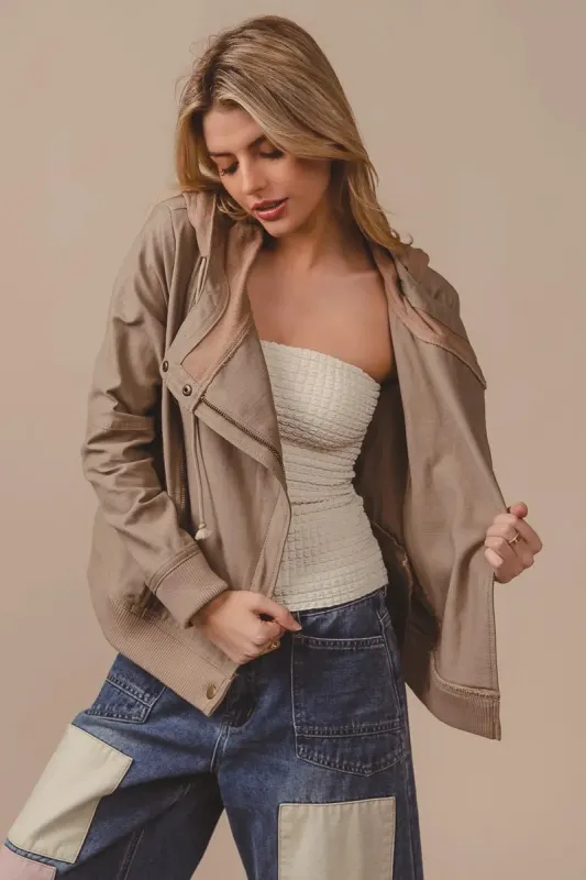 BiBi Textured Woven Rider Jacket sold by Gigi Laurent