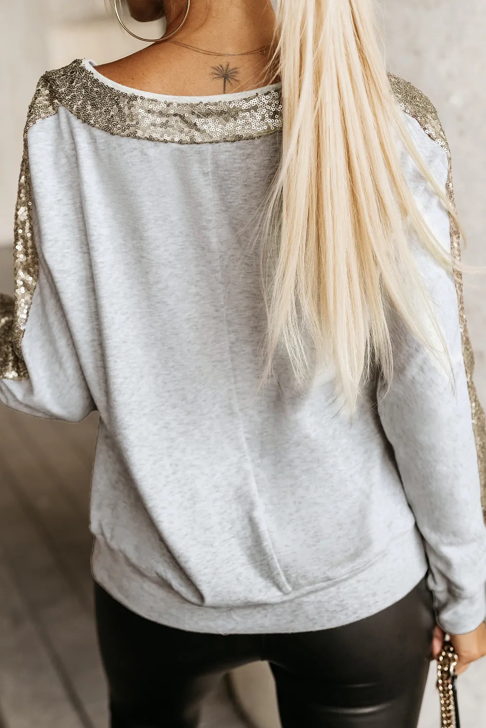 Sequin V-Neck Sweatshirt sold by Gigi Laurent product image thumbnail 2