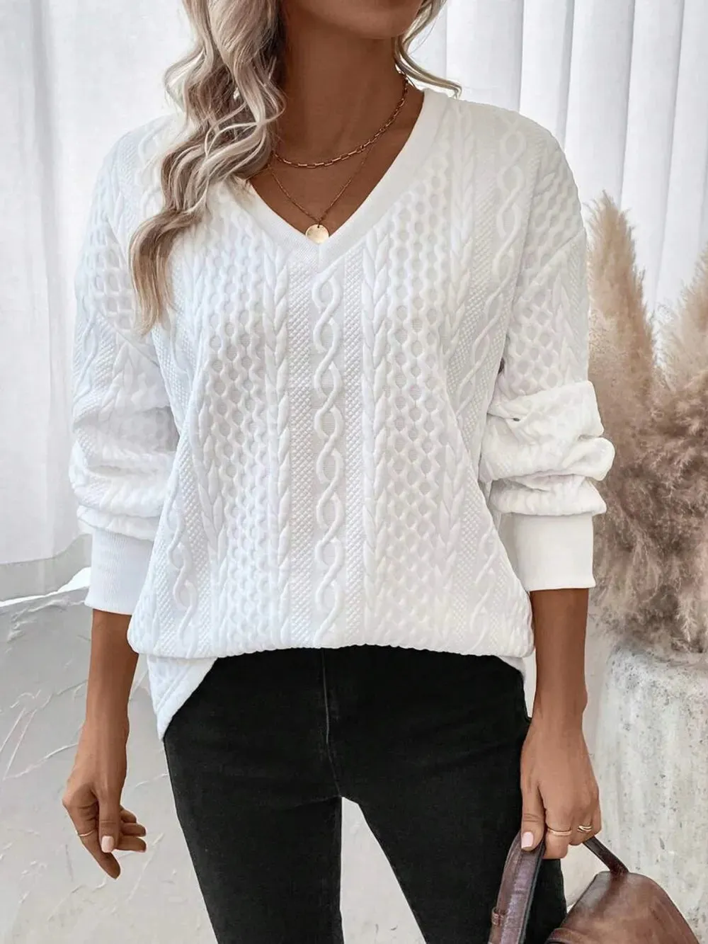 V-Neck Long Sleeve Sweatshirt sold by Gigi Laurent product image thumbnail 3