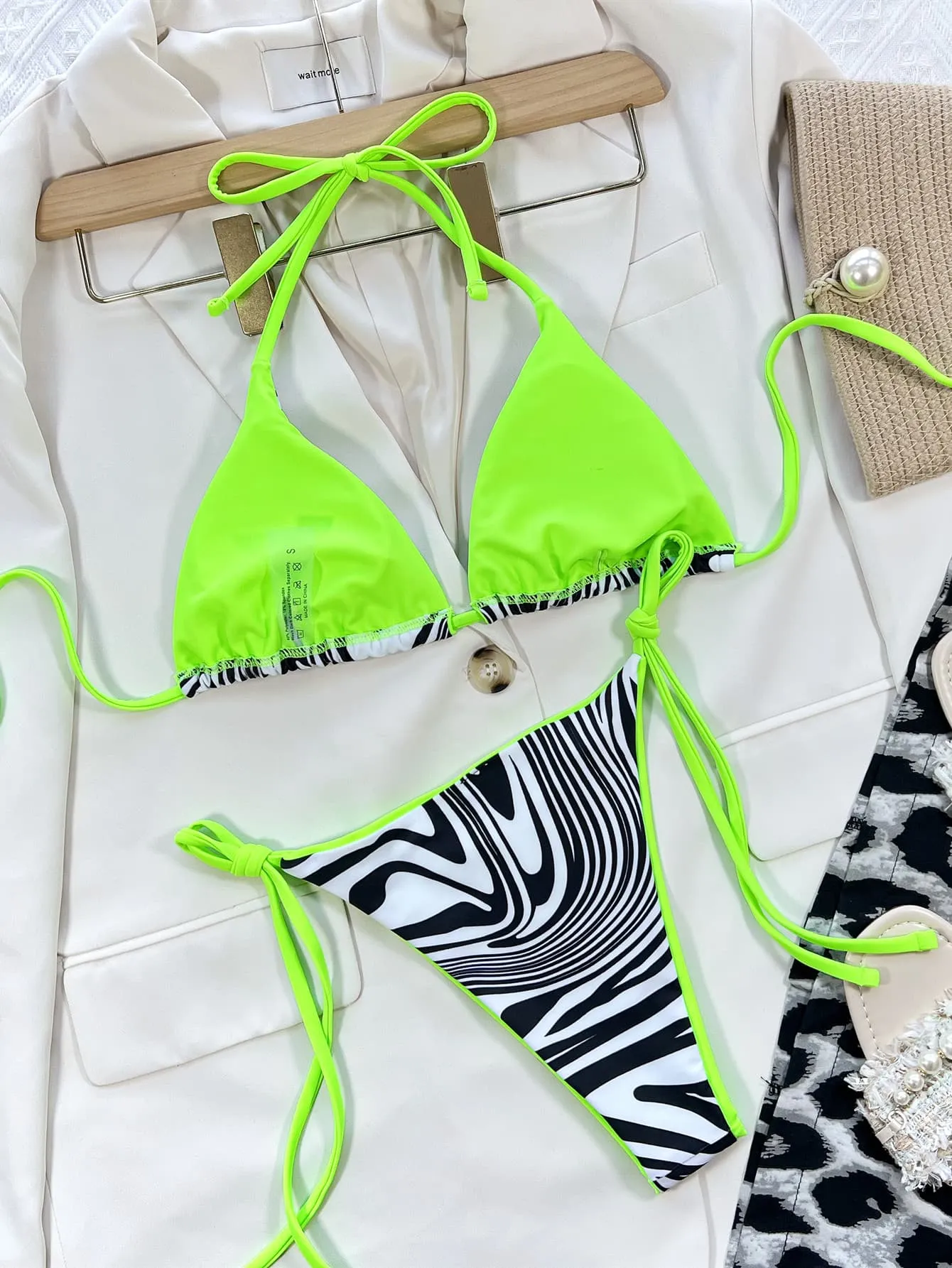 Zebra Print Halter Neck Bikini Set sold by Gigi Laurent product image thumbnail 3