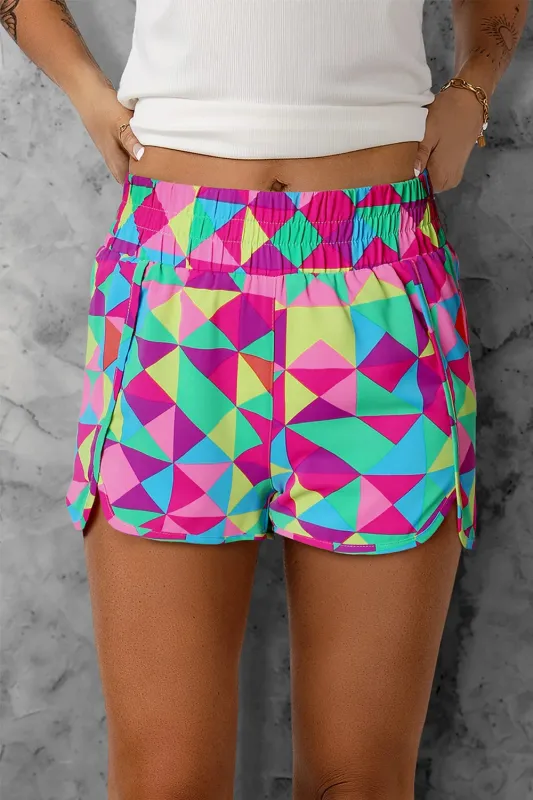 Color Block Elastic Waist Shorts sold by Gigi Laurent