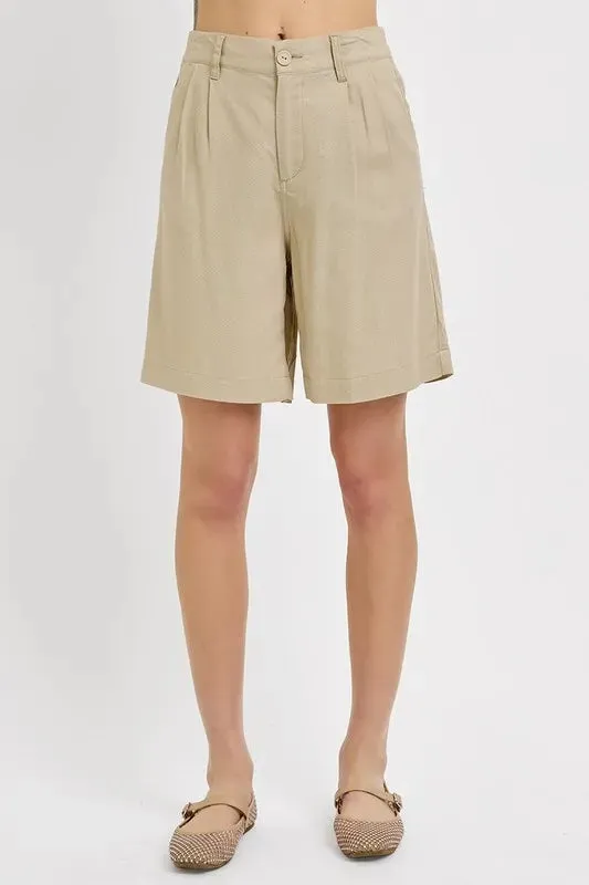 RISEN High Rise Pleated Front Shorts sold by Gigi Laurent product image thumbnail 2