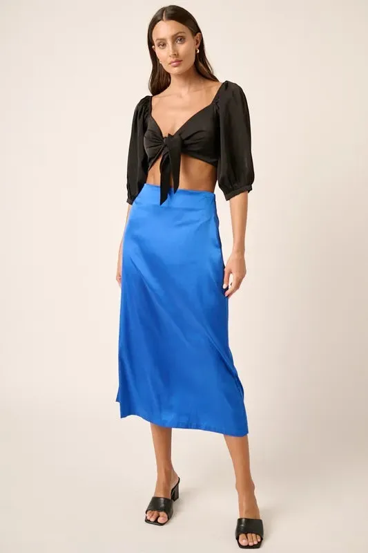 Mittoshop Side Slit Satin Midi Skirt sold by Gigi Laurent