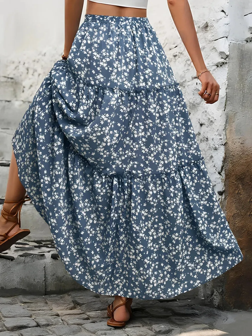 Tiered Floral Maxi Skirt sold by Gigi Laurent product image thumbnail 3