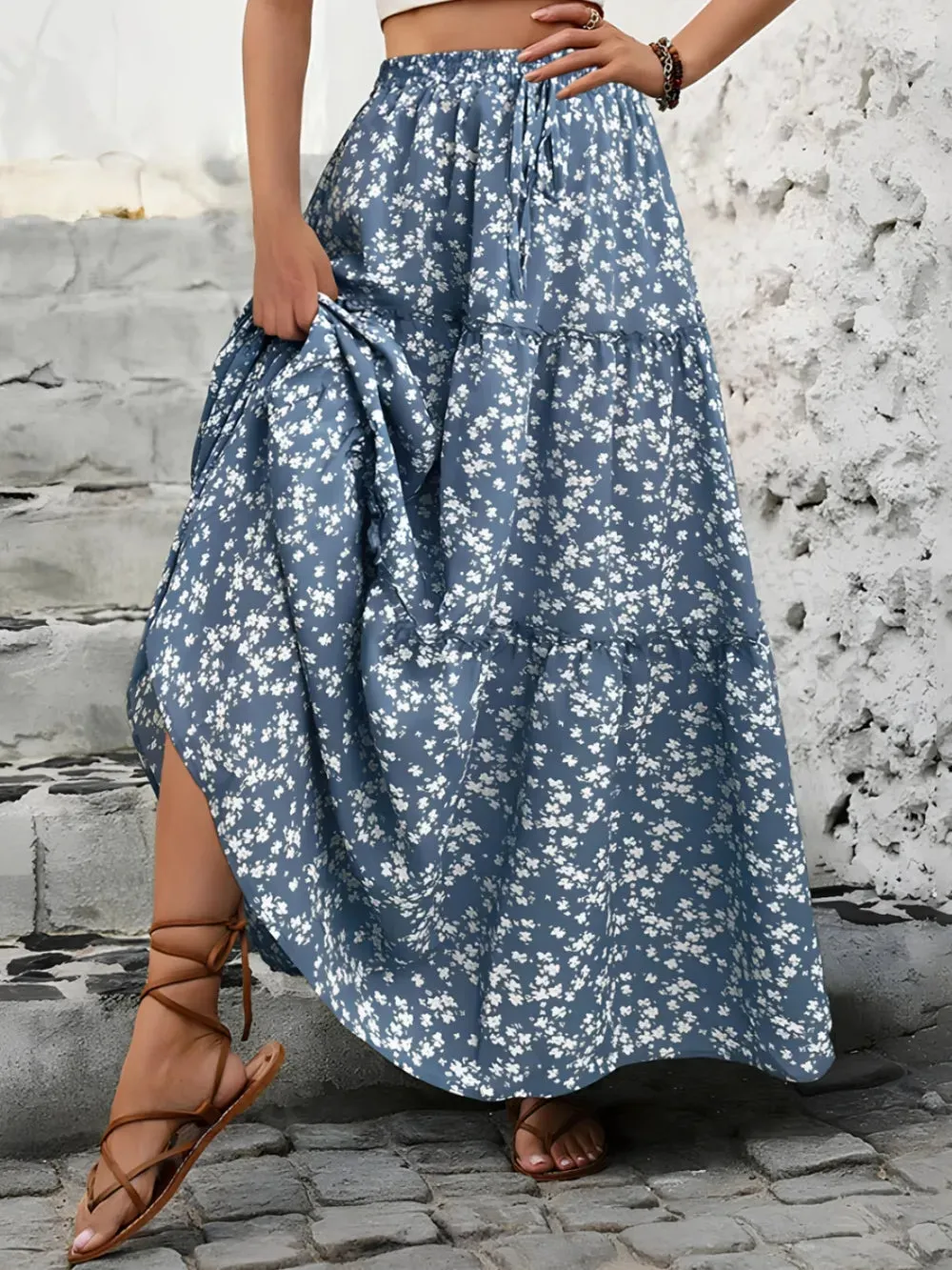 Tiered Floral Maxi Skirt sold by Gigi Laurent product image thumbnail 2