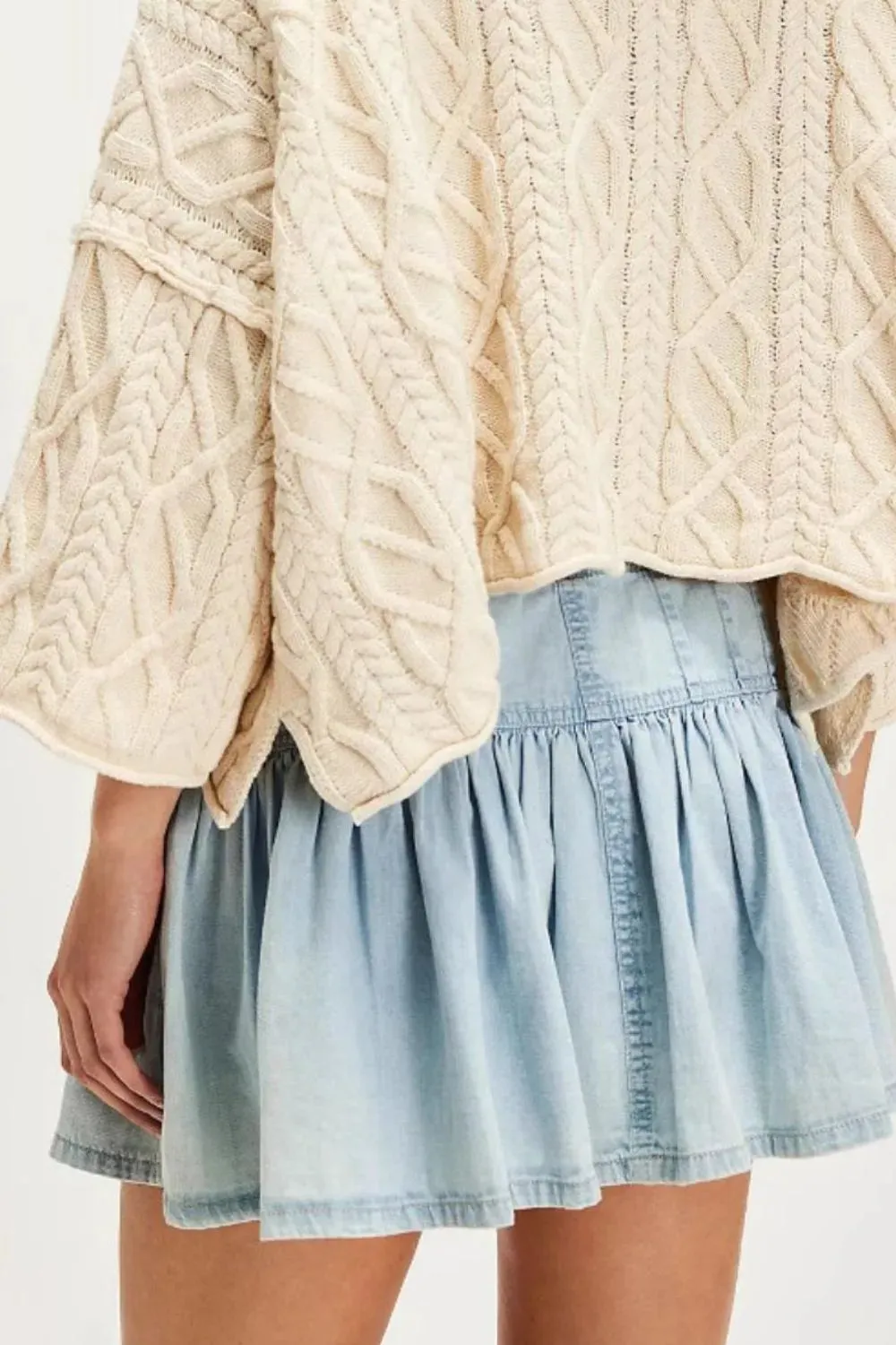 Buttoned Ruffled Mini Denim Skirt sold by Gigi Laurent product image thumbnail 4