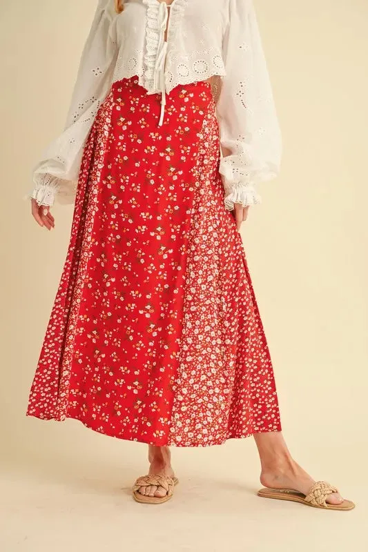 Aemi + Co Floral Elastic Waist Maxi Skirt sold by Gigi Laurent