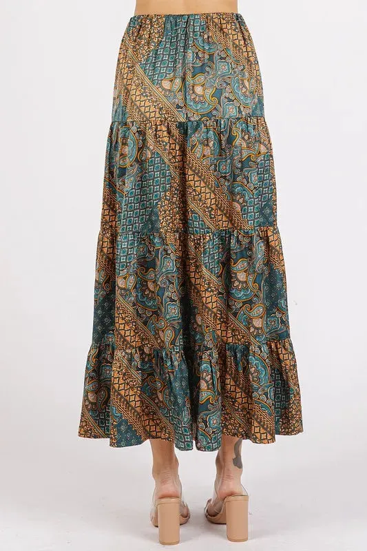 Mittoshop Paisley Patchwork Print Satin Maxi Skirt sold by Gigi Laurent product image thumbnail 3