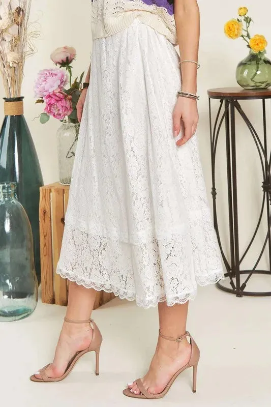 ADORA Elastic Waist Lace Midi Skirt sold by Gigi Laurent product image thumbnail 3