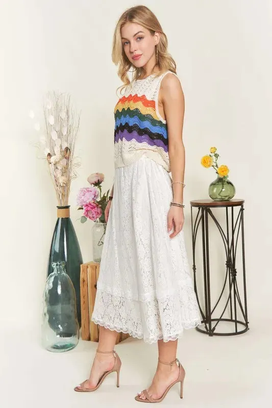 ADORA Elastic Waist Lace Midi Skirt sold by Gigi Laurent product image thumbnail 5