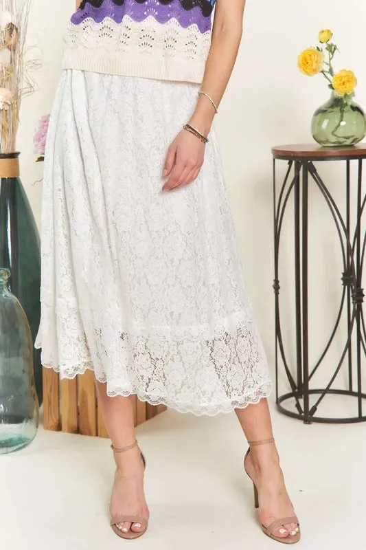 ADORA Elastic Waist Lace Midi Skirt sold by Gigi Laurent product image thumbnail 2