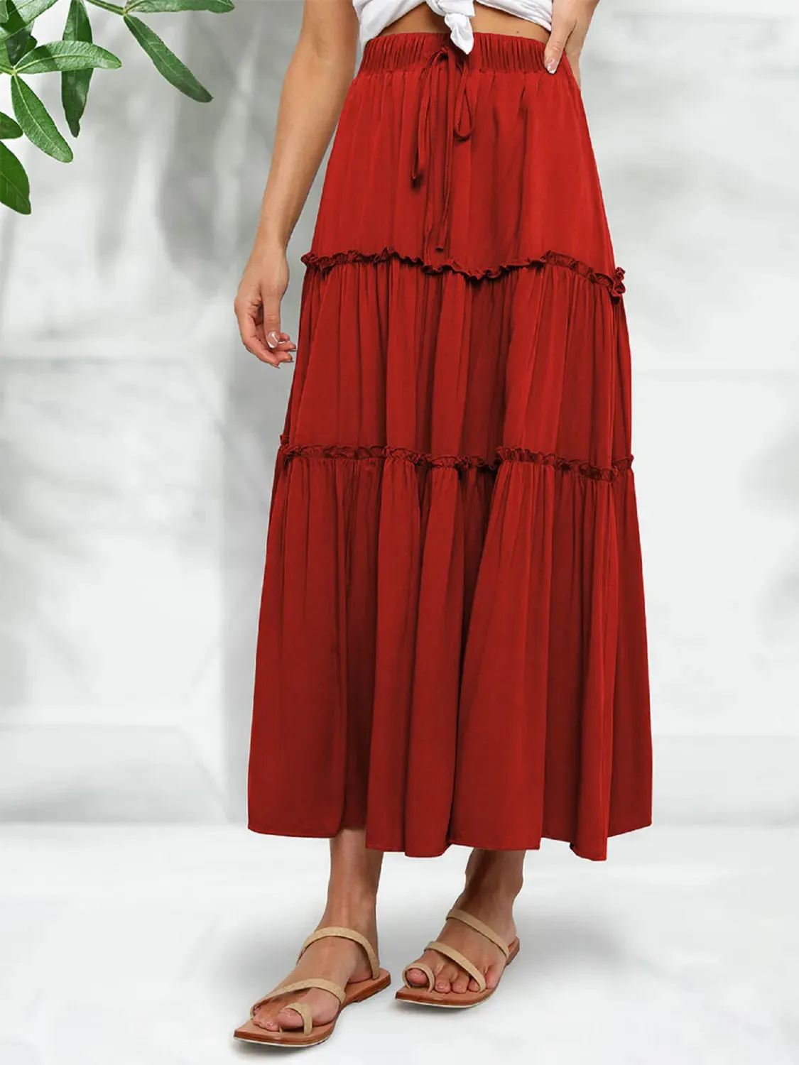 Frill Tiered Midi Skirt sold by Gigi Laurent