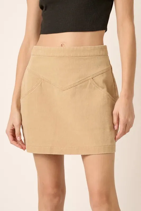 Mittoshop Zipper Back Twill Mini Skirt sold by Gigi Laurent