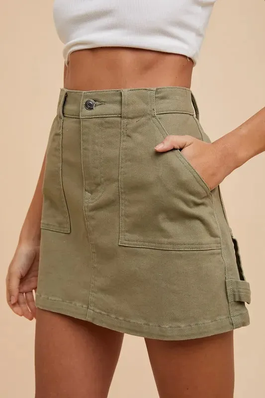 Annie Wear Cargo Denim Mini Skirt sold by Gigi Laurent product image thumbnail 2