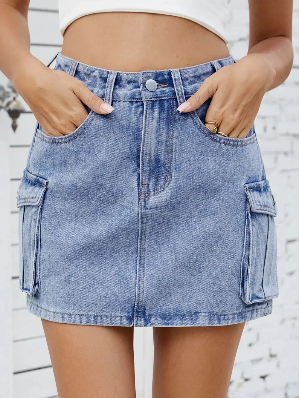 Cargo Denim Skirt sold by Gigi Laurent product image thumbnail 3