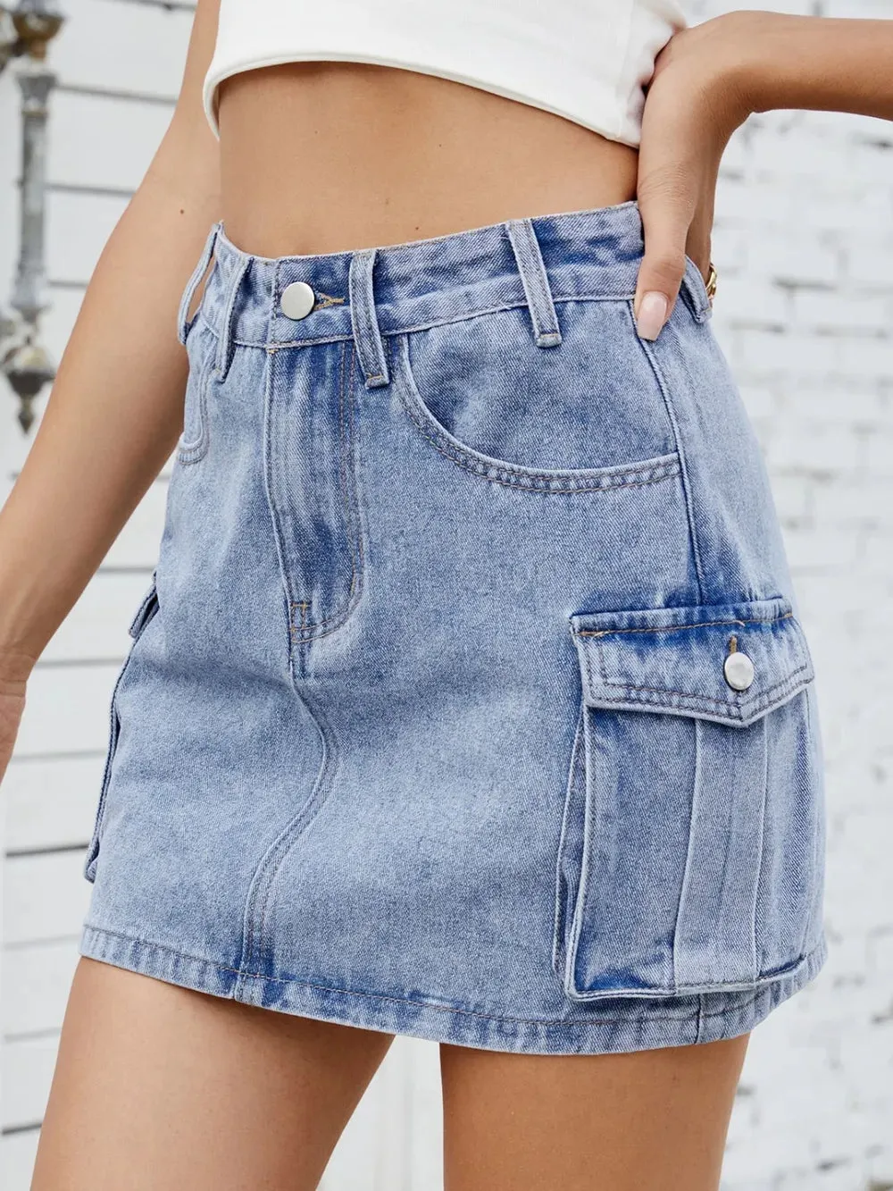 Cargo Denim Skirt sold by Gigi Laurent product image thumbnail 2