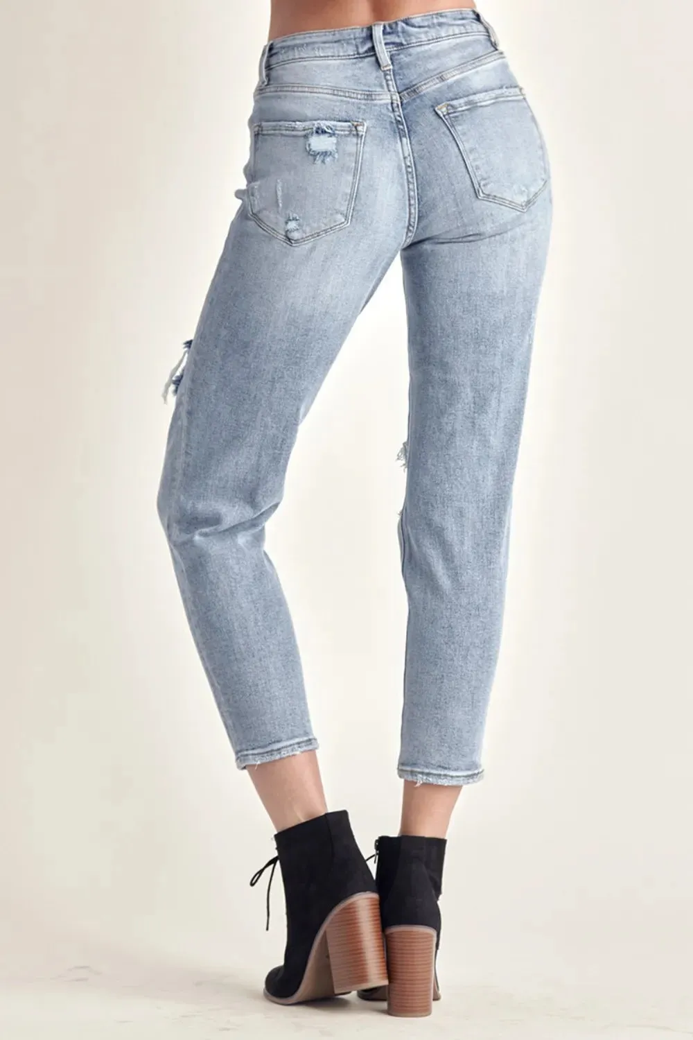 RISEN Distressed Slim Cropped Jeans sold by Gigi Laurent product image thumbnail 2