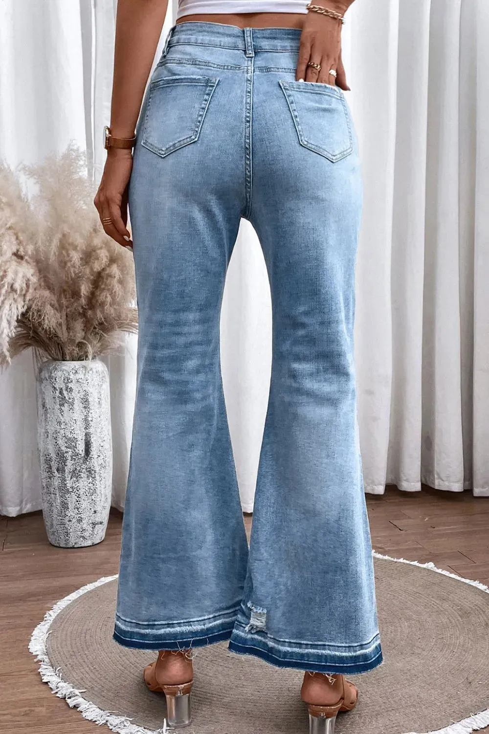 High Waist Button Fly Flared Jeans sold by Gigi Laurent product image thumbnail 4