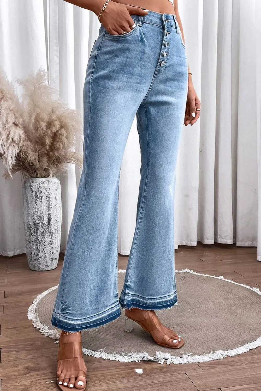 High Waist Button Fly Flared Jeans sold by Gigi Laurent product image thumbnail 2