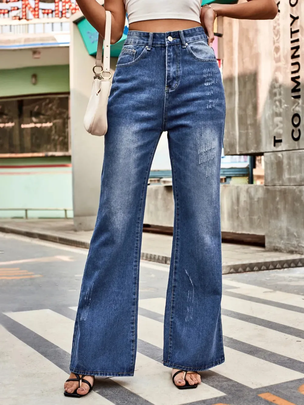 High Rise Bootcut Jeans with Pockets sold by Gigi Laurent