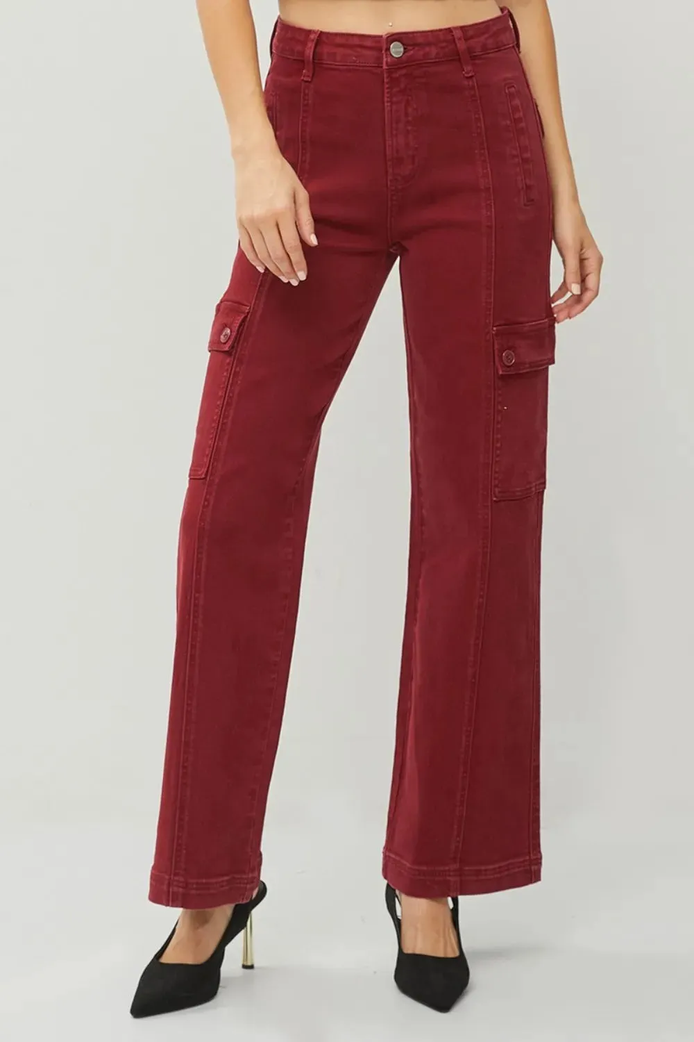 RISEN Full Size High Rise Wide Leg Cargo Jeans sold by Gigi Laurent product image thumbnail 4