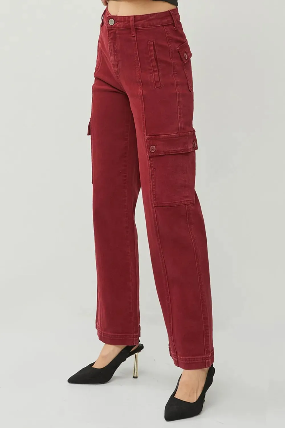 RISEN Full Size High Rise Wide Leg Cargo Jeans sold by Gigi Laurent product image thumbnail 3
