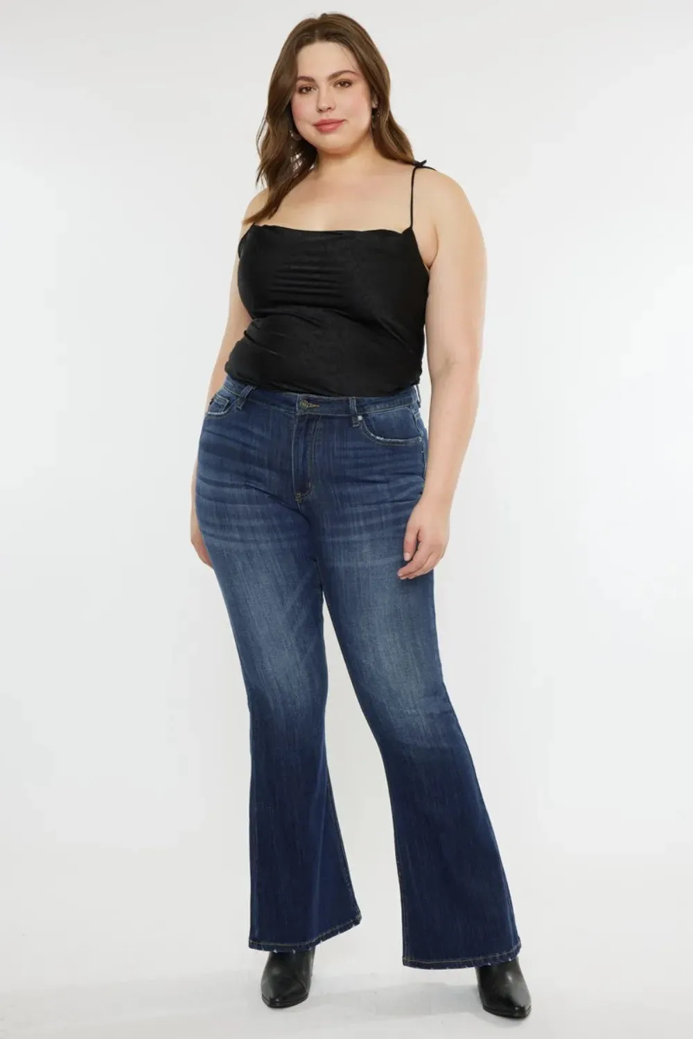 Kancan Full Size Mid Rise Slim Flare Jeans sold by Gigi Laurent