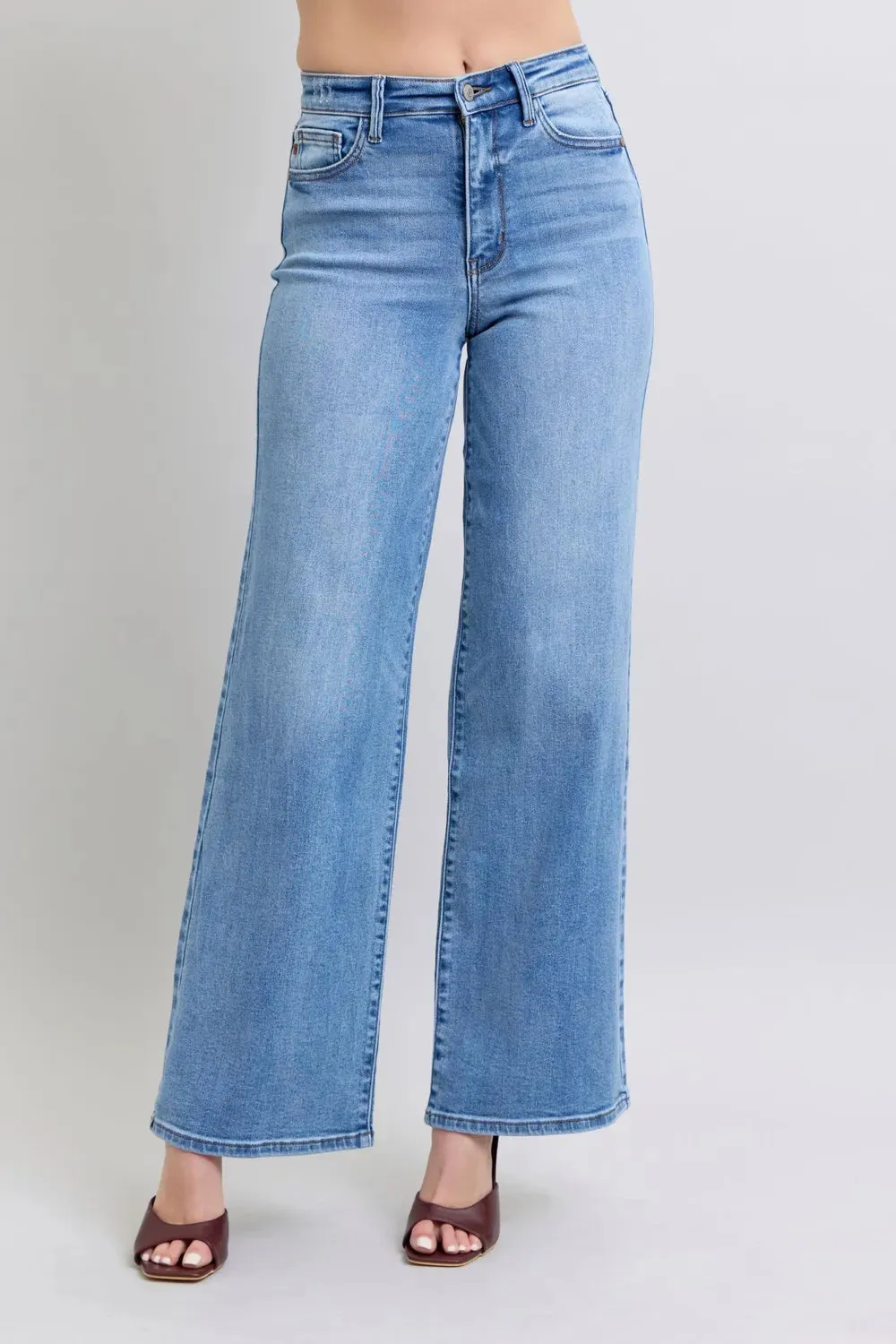 Judy Blue Full Size Wide Leg Jeans with Pockets sold by Gigi Laurent