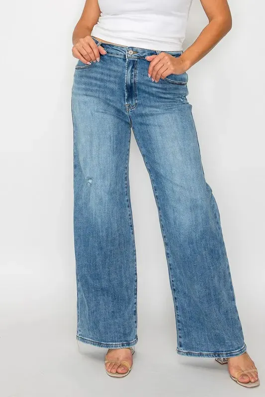 bytos Full Size High Rise Wide Leg Jeans with Pockets sold by Gigi Laurent product image thumbnail 2