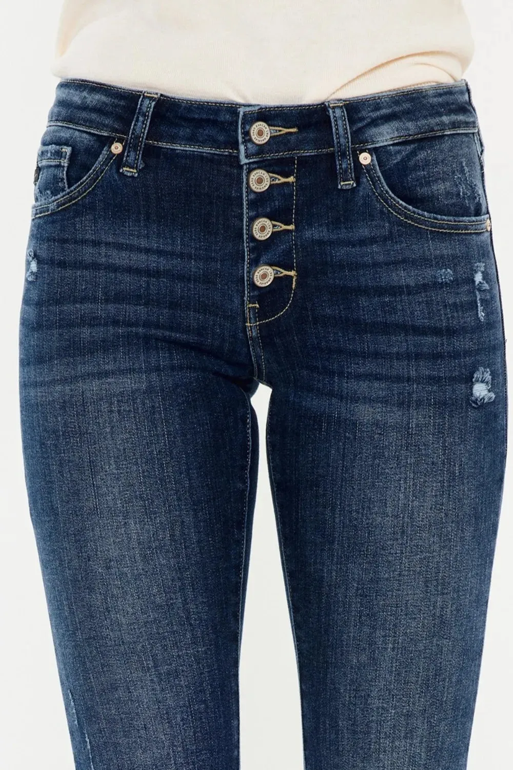 Kancan Mid Rise Button Fly Flare Jeans sold by Gigi Laurent product image thumbnail 5