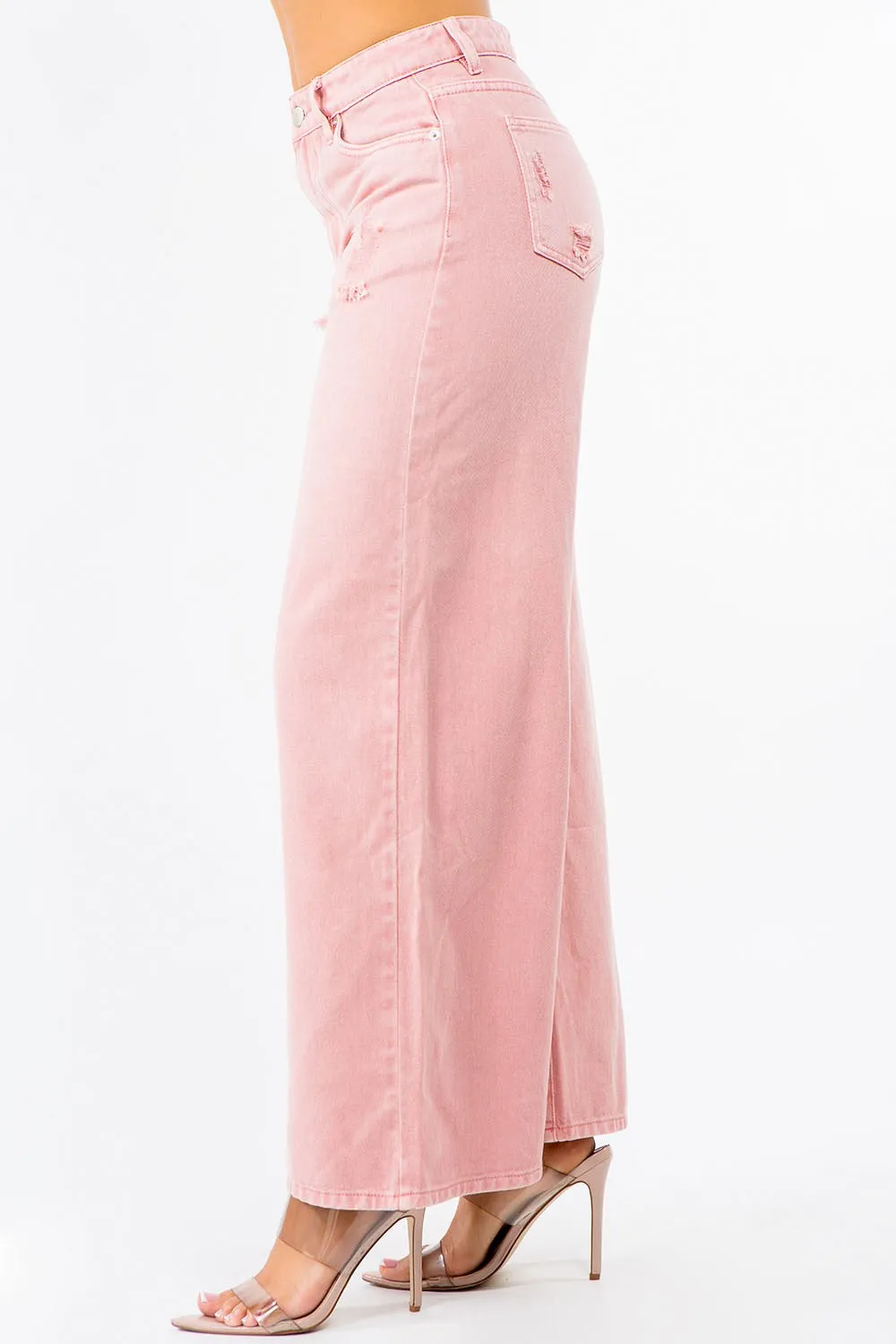 American Bazi High Waist Distressed Wide Leg Jeans sold by Gigi Laurent product image thumbnail 2