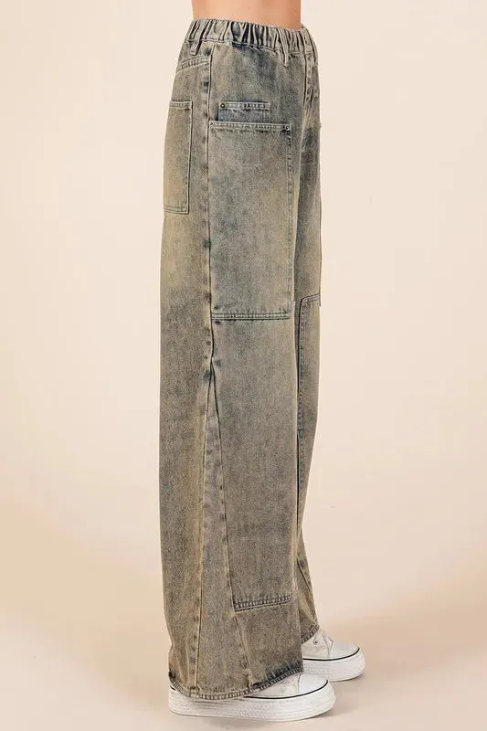 Mittoshop Washed Wide Leg Jeans with Pockets sold by Gigi Laurent product image thumbnail 3