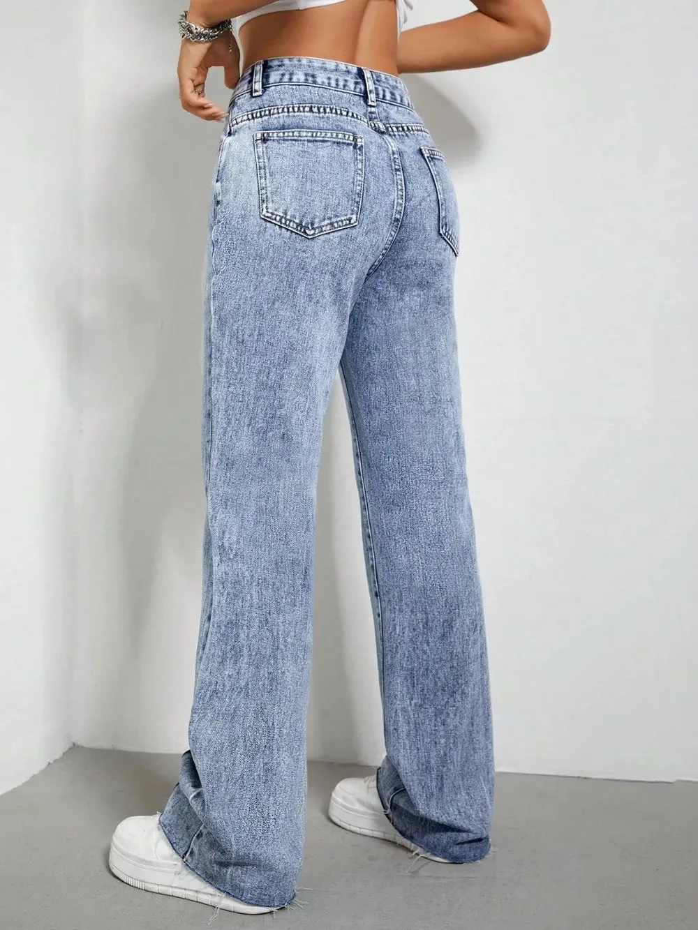 Contrast Bootcut Jeans with Pockets sold by Gigi Laurent product image thumbnail 2