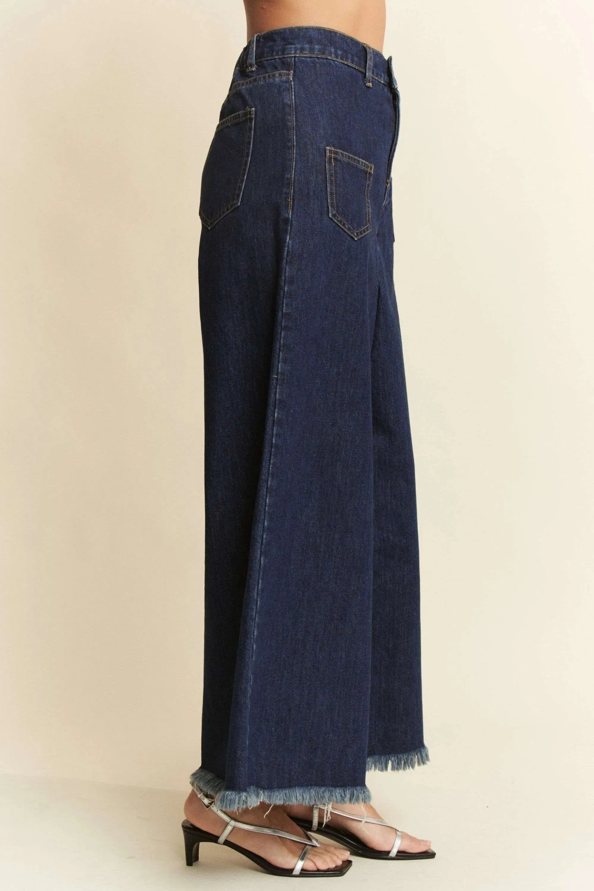 Davi & Dani Patch Pocket Wide Leg Culotte Jeans sold by Gigi Laurent product image thumbnail 5