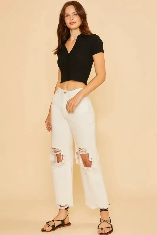 Annie Wear Distressed Raw Hem Jeans sold by Gigi Laurent product image thumbnail 3